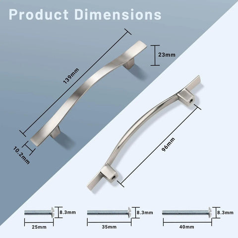 Stylish Wave Design Brushed Nickel Cabinet Pulls For Kitchen And Bathroom Upgrades Awesome 6 Pack Zinc Alloy Handles With 3 3 4 Inch Hole Center Easy Install Modern Durable Hardware For Dressers Vanities And Bedrooms That Add A Cool Contemporary Vibe To showing dimensions