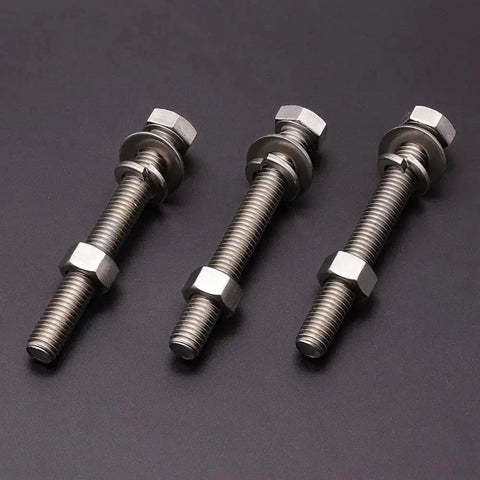 Four Sets Of Half Inch 13 UNC Coarse Thread Stainless Steel Hex Bolts With Nuts Flat Washers And Lock Washers Hardware Kit 304