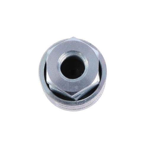 Top view of a 10 Pcs Hydraulic Test Connector Tee fitting, carbon steel, galvanized, for excavators and construction machinery.