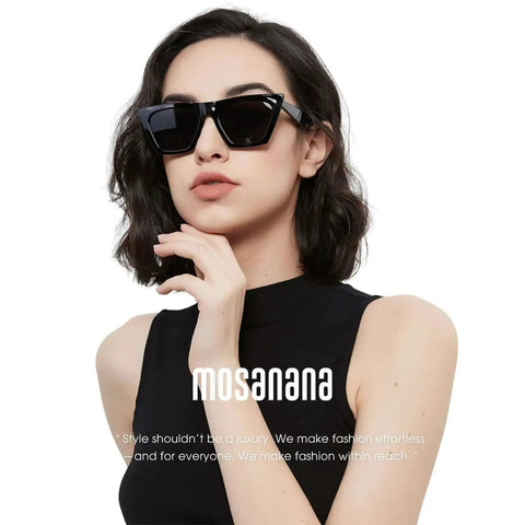 Cat Eye Sunglasses For Women Sharp Angles Frame With UV400 Protection Black 2Pack Retro Cool Vintage Fashion 90s Funky Ladies