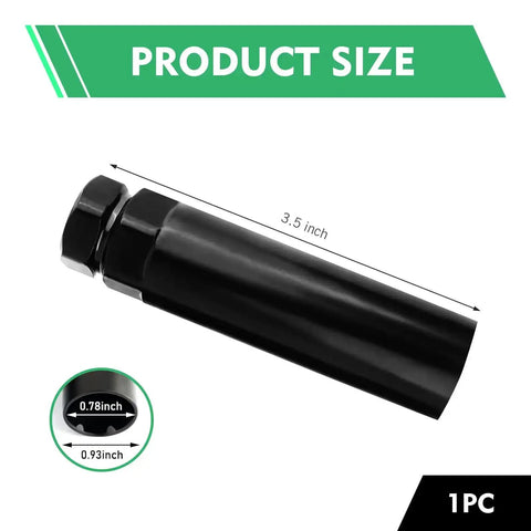 Image of a Big Six Spline Lug Nut Socket for Wheel Lock Removal, showing product size with 3.5-inch length and diameter details.