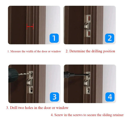 Steps to install Lyot Sliding Door Keeper And Lock Set For Glass Doors 2.4X0.65 Inch Sliding Patio Door Latch Hardware