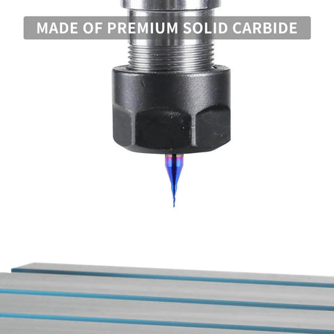 Solid Carbide O Flute CNC Router Bit With 1/4 Inch Shank And Single Flute End Mill For Acrylic Aluminum And Wood Cutting Nano Blue Coating
