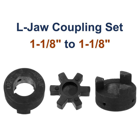 Flexible 3 Piece L Jaw Coupling Set With Buna NBR Rubber Spider For Log Splitter And Hybrid Equipment 1 1/8 Inch Bore