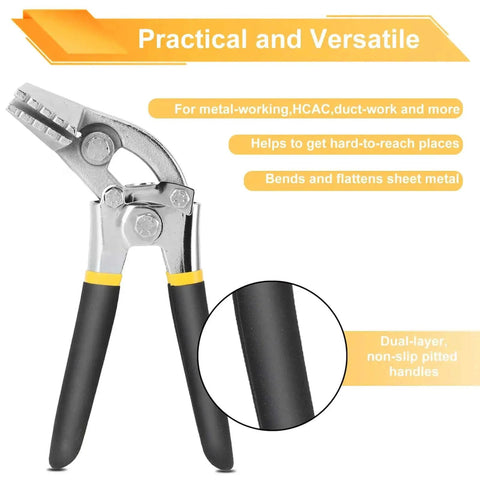 Sheet Metal Bender Pliers With 3 Inch Offset Jaw And Seven And A Half Cm Long Jaw ergonomic handles