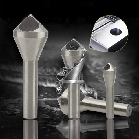 Versatile 4 Piece Countersink Chamfer Tool Set for Metal Wood and Plastic with HSS 4241 Bits and 90 Degree Point