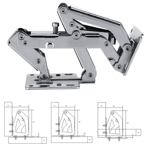 Frameless cabinet hinge set with hydraulic dampers, 170/175° soft-close, stainless steel, 1 pair.
