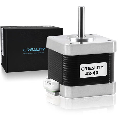 Creality 42-40 stepper motor for 3D printers; metal shaft, black housing, white connector