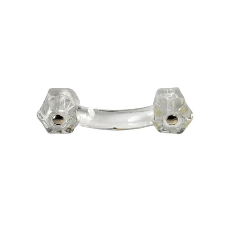 Elegance Glass Collection Clear Glass Drawer Pull For Cabinets And Furniture, Durable Clear Glass Knob Handle, Modern Decorative Hardware