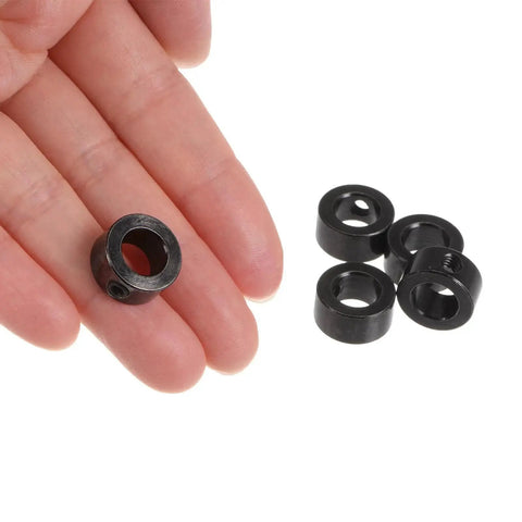 Eight Millimeter Shaft Collars Set Screw 10 Pack 8mm ID 14mm OD Black Nickel Plated Carbon Steel Gear Stopper Wheel Collars