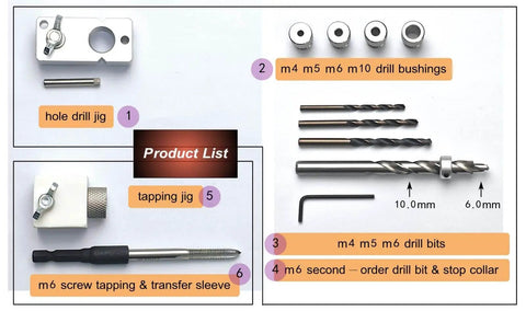 Aluminum Extrusion Drill Guide And Tap Jig For 2020 And 2040 European Profiles M4 M5 M6 And M10 Drill Holes And Tapping Access Bushing