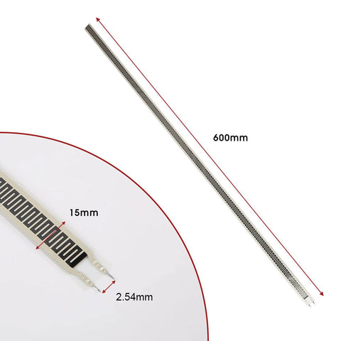 Pressure sensor strip SF15 600 10kg, thin-film FSR, resistance type, 600mm x 15mm, Amazon brand
