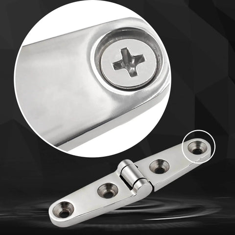 4 Pack 4 Inch By 1 Inch 316 Stainless Steel Boat Strap Hinges Marine Grade Butt Hinge With Screws Close-Up View