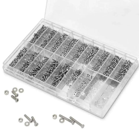 All-In-One Eyeglasses Repair Kit With Over 1000 Screws, organized case of assorted metal screws and parts for repairs