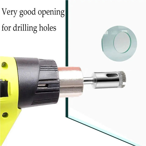 1/2 Inch Diamond Drill Bit Hole Saw Set For Tile Glass Marble Granite Fiberglass Ceramic - tool drilling into glass