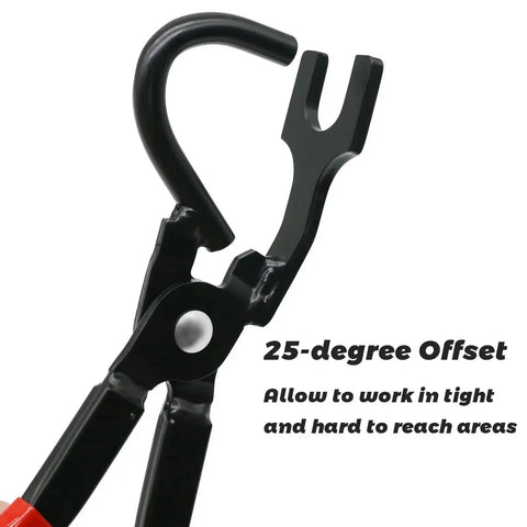 Close-up of Exhaust Hanger Removal Pliers For All Rubber Hangers And Brackets with 25-degree offset design