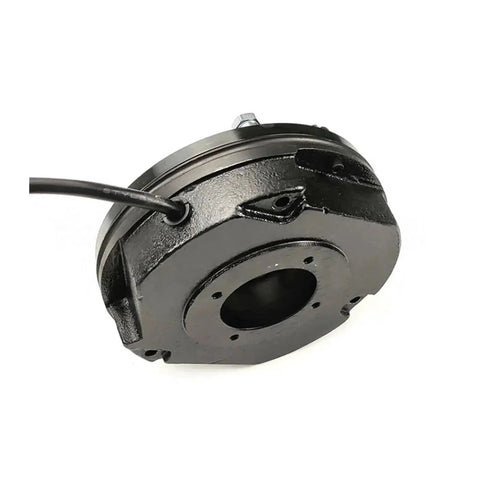 Side view of black BN12 de-energized electromagnetic brake with attached cable, 32–40 Nm
