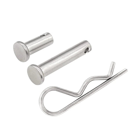 12Pcs 304 Stainless Steel M3 X 65 And M8 Clevis And Hitch Pin Assortment Kit showing single hole clevis and cotter pins