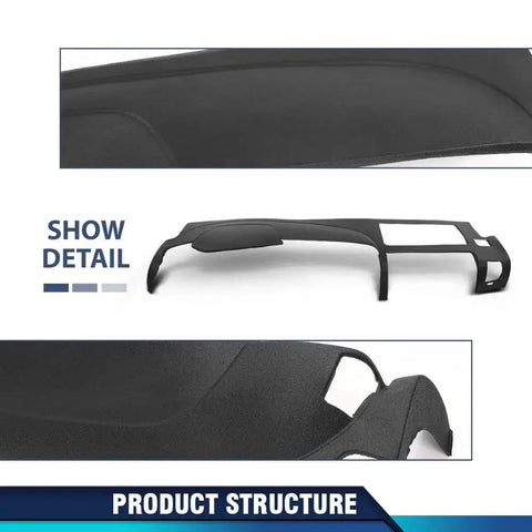 TPE Dash Cover for Chevy Silverado and GMC Sierra 2007 to 2013 Glovebox Bezel, showing details and structure of the cover
