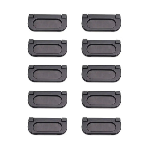 10 Pack Black Recessed Cabinet Pulls With Screws For Closet Cupboard And Dresser Drawers Hidden Finger Pull Handles Aluminum Alloy