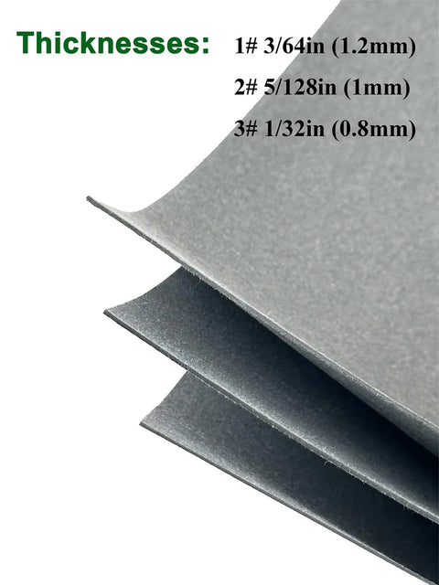 Gasket paper sheets set, non-asbestos, high-temp oil resistant, 3 pcs in 0.8/1.0/1.2 mm, gray