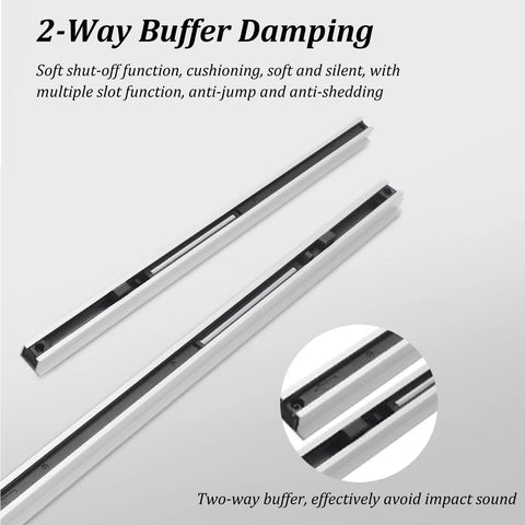 Hidden Soft Close Sliding Door Hardware Kit For Barn Cabinet Bypass Doors With Cuttable Aluminum Track detail view