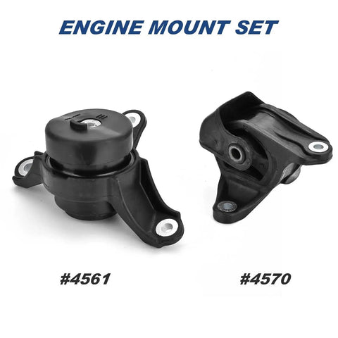 Honda Engine Motor Mount Set For Honda Accord 2.4L 2008 2009 2010 2011 2012 And Acura TSX 2.4L 2009 2010 2011 2012 2013 Beefed Up Replacement A4561 A4570