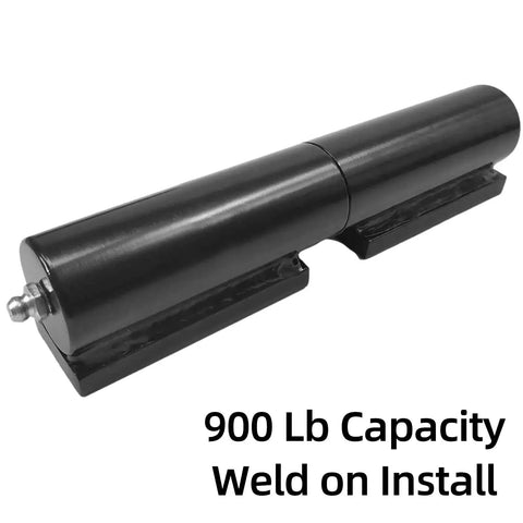 Heavy Duty Steel Barrel Gate Hinges 2 Pack Weld On 7 Inch Black Finish 900 Pound Load Capacity Per Pair For Door Swing Trailer Ramp