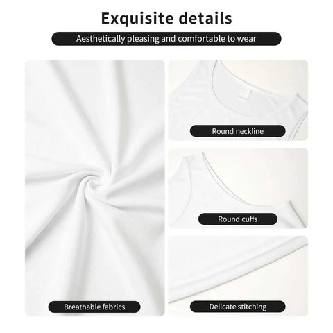 Detailed view of Sunglasses Print Tank Top for Women, Dry Fit Sleeveless Workout Tee, showing round neckline, cuffs, and breathable fabric.