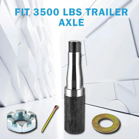 Two Pack Trailer Idler Hub Kits With Five On Four Point Five Inch Bolt Pattern For 3500 Lb Axles With Round No 84 Spindles By RigsNParts Built Tough For Smooth Rolling And Easy Install On Any Job Site showing spindle, cotter pin, washer, and nut.