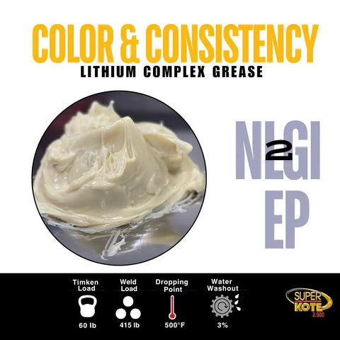 Close-up of Heavy Duty All Purpose Lithium Complex Grease NLGI 2 EP High Temp White, showing texture and consistency.