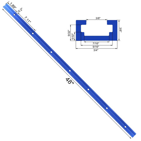 Four 48 Inch Aluminum T Tracks With Screws For Woodworking, Double Cut Profile Pro Grade Universal T Track Set for jigs and fixtures