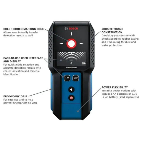 Pro Grade Wall Scanner For Electricians And Contractors All In One Multi Function Stud Finder And Live Wire Detector with features