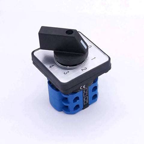 5 Position Changeover Selector Switch LW26-20-4/2 Latching Rotary Cam Controller with 8 Terminals, 550V 20A, close-up view