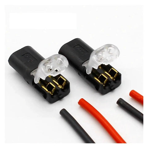10 Pack 2 Way Spring Wire Connectors No Solder No Screws Quick Cable Clamp Terminal Blocks Easy Fit For 18 To 24 AWG Wire 300V 10A