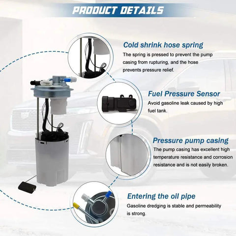 Top Notch Electric Fuel Pump Replacement For 2004 2005 2006 Chevy Silverado 1500 Crew Cab 4.8L 5.3L GMC Sierra 1500 features