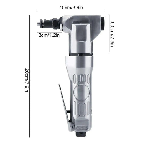 Beast Pro Grade Portable Pneumatic Metal Nibbler Cutter shown with dimensions for precise metal shop work at 2800 RPM