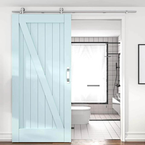 6.6Ft Top Mount Stainless Steel Barn Door Hardware Track Kit For 36 To 40 Inch Wide Single Door Heavy Duty Anti Rust Super Smooth
