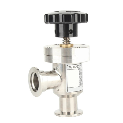 KF25 304 stainless steel high-vacuum manual right-angle isolation valve with flange inlet