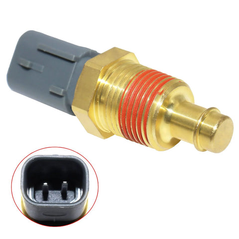 Engine coolant temperature sensor with brass threaded body and gray 2-pin connector for Dodge/Jeep/Chrysler vehicles