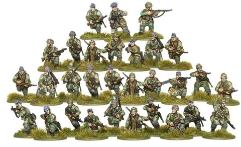 Fallschirmjager German Starter Army For Bolt Action 28mm WWII Tabletop Miniatures featuring 36 painted infantry figures