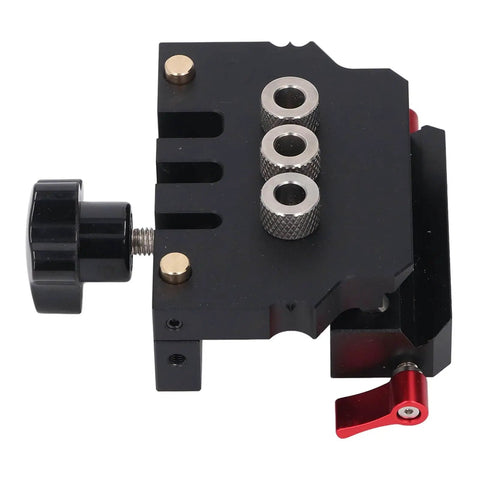 Side view of 3 In 1 Dowel Jig Kit Self Centering With 6mm 8mm 10mm Drill Bits Aluminum Alloy Drill Guides For Precise Woodworking.