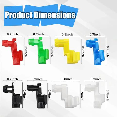 Image showing 8 colored locking clips from Must Have 80 Piece Car Door Lock Rod Clip Kit Assortment For Left And Right Door Handles