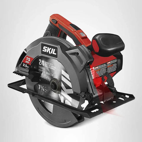 Powerful 15 Amp 7.25 Inch Circular Saw With Single Beam Laser Guide For Fast Precise Cuts 5300 RPM 7.25 Inch Carbide Tipped Blade Included Spindle Lock For Easy Blade Changes 51 Degree Bevel With 45 Degree Stop Dust Blower