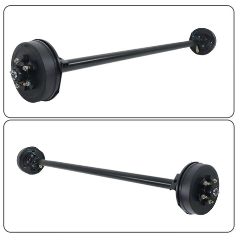 Heavy Duty 3500 Lb Trailer Electric Brake Axle With 5 Lug 4.5 Inch Bolt Pattern 85 Inch Hub Face And 70 Inch Spring Center