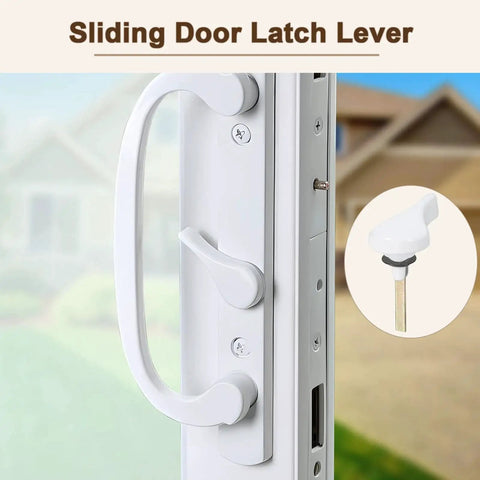 Metal Sliding Door Latch Lever Replacement Parts For Jeld Wen Sliding Door Handle 1-3/8 Inch Pin White Durable Alloy Metal Construction Easy Replacement For Patio Doors Compatible With Surface Mount Handle Sets Improves Security And Smooth Operation