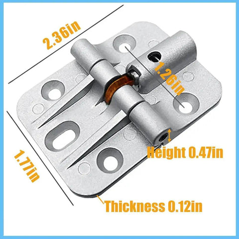 Anteisi locking hinge, 180° adjustable small-torque hinge for folding tables and bi-fold doors, silver metal