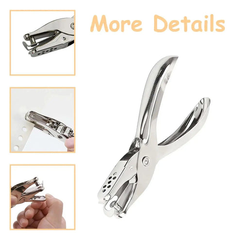 Handheld 6mm Circle Hole Punch Single Hole Puncher Metal Craft Punch Tool with Handy Non Slip Grip and 8 Sheets Capacity