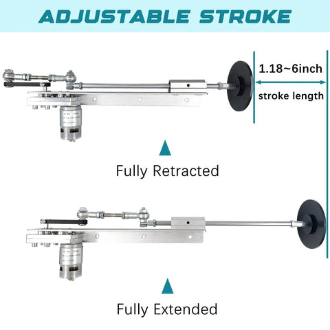 Image showing DC 24V Reciprocating Linear Actuator With Adjustable Stroke From 1.18 Inches To 6 Inches Telescopic Gear Drive