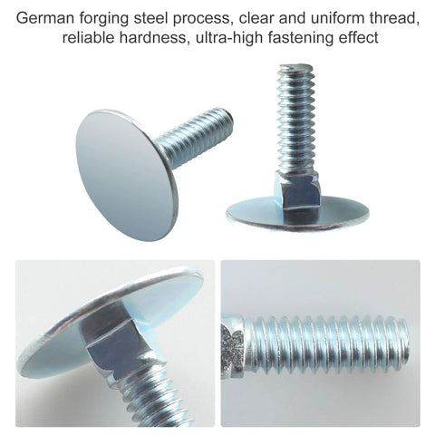 Elevator bolts, zinc-coated steel, 1/4-20 x 1, flat head, 10 pieces